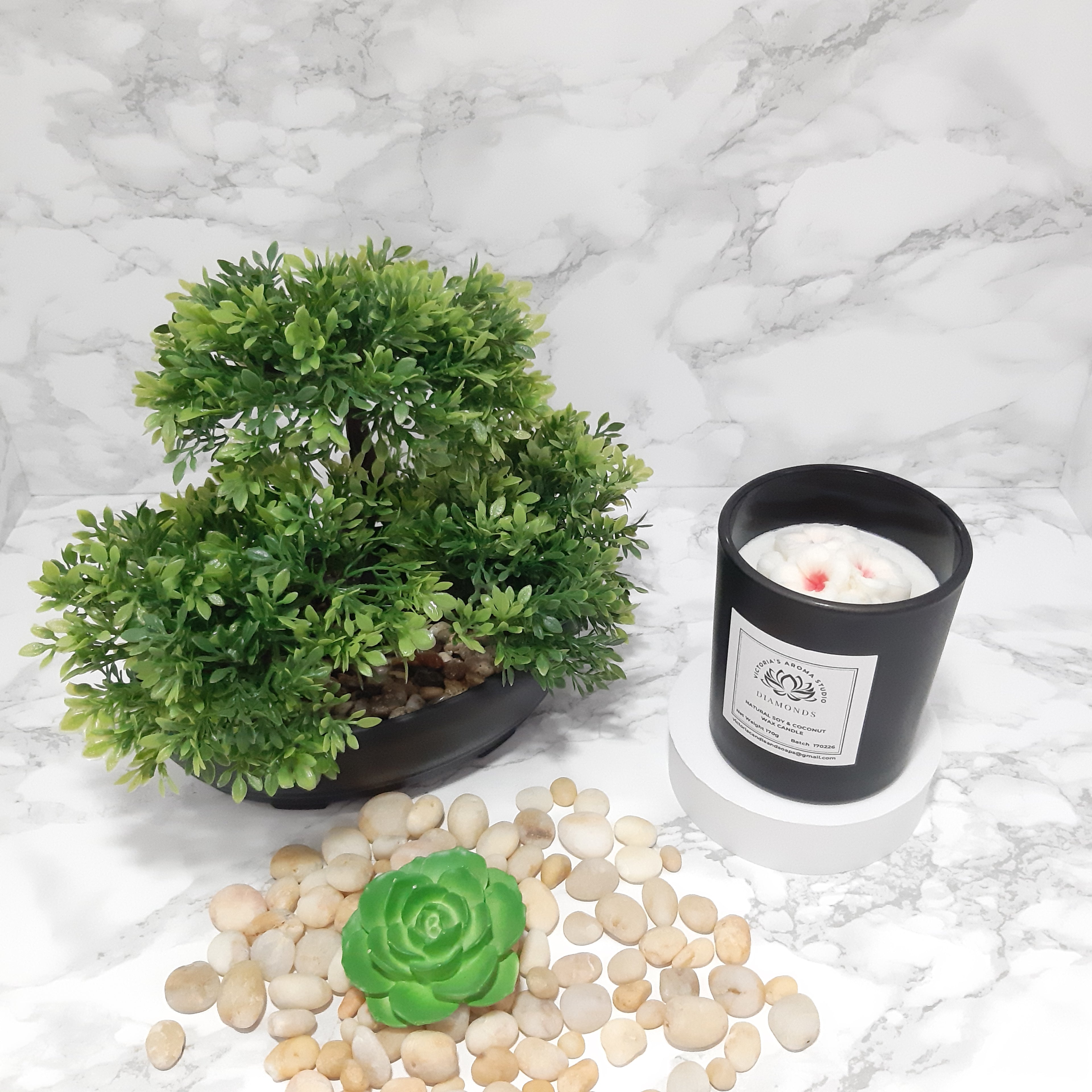 170g Scented Candle with Embed Flower