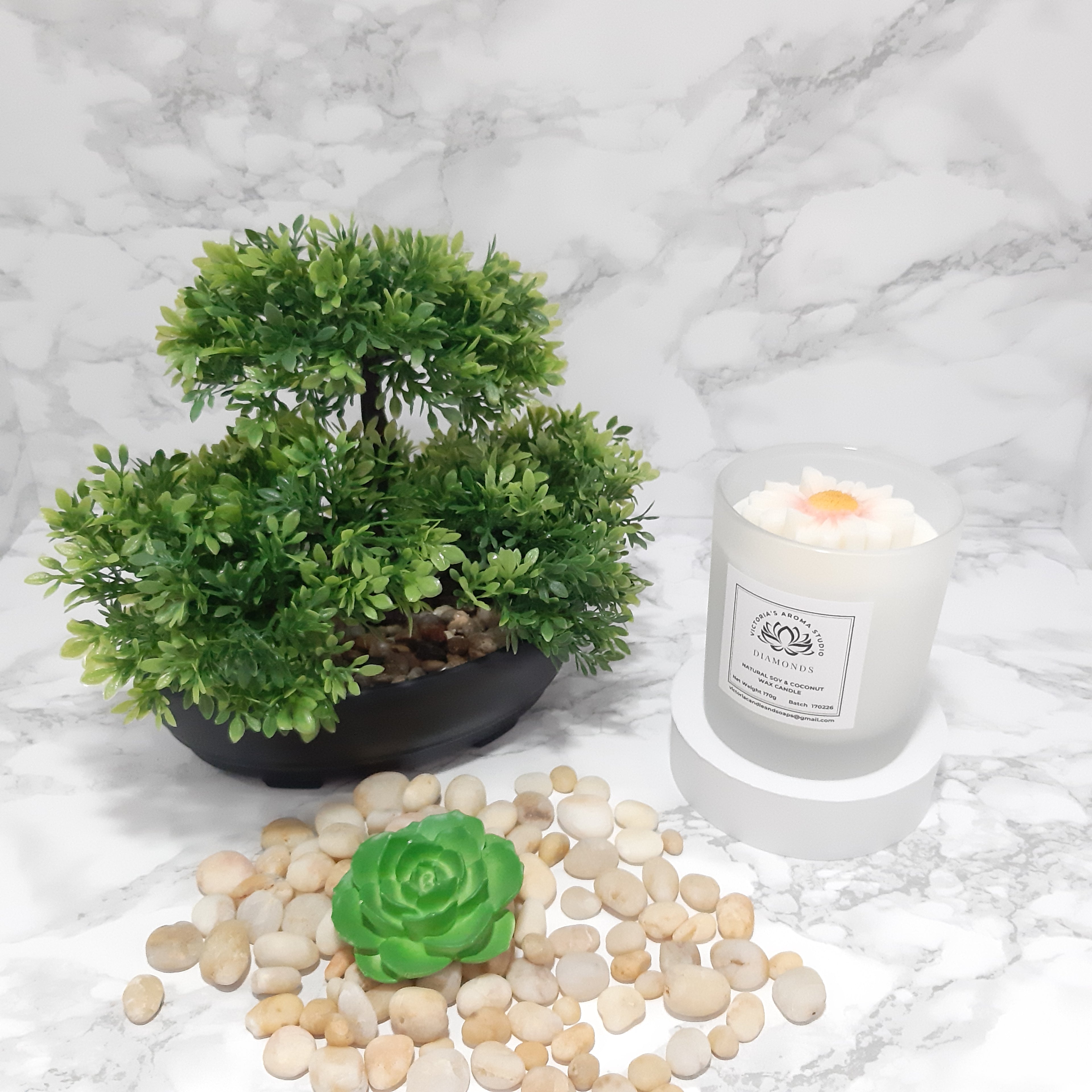 170g Scented Candle with Embed Flower