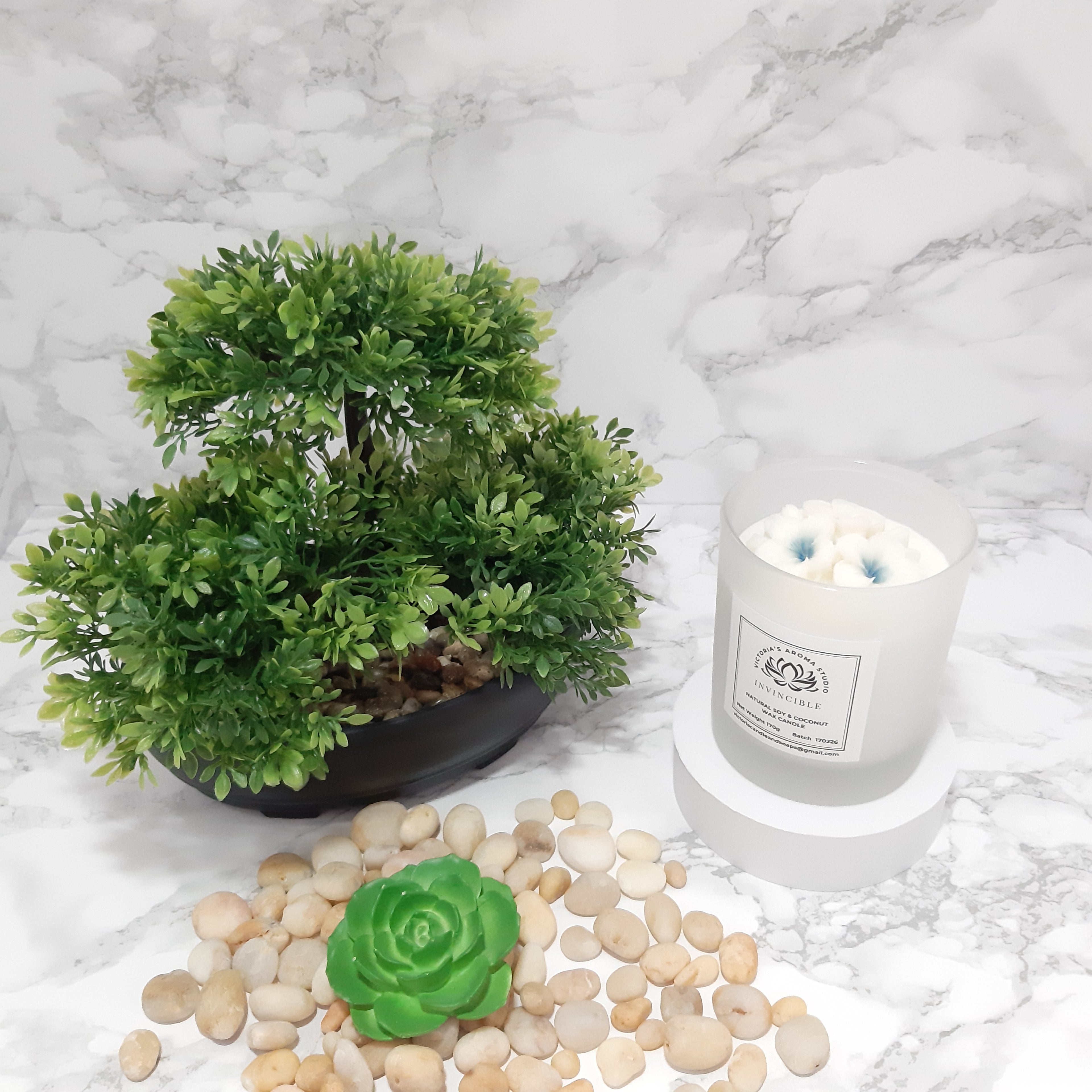 170g Scented Candle with Embed Flower