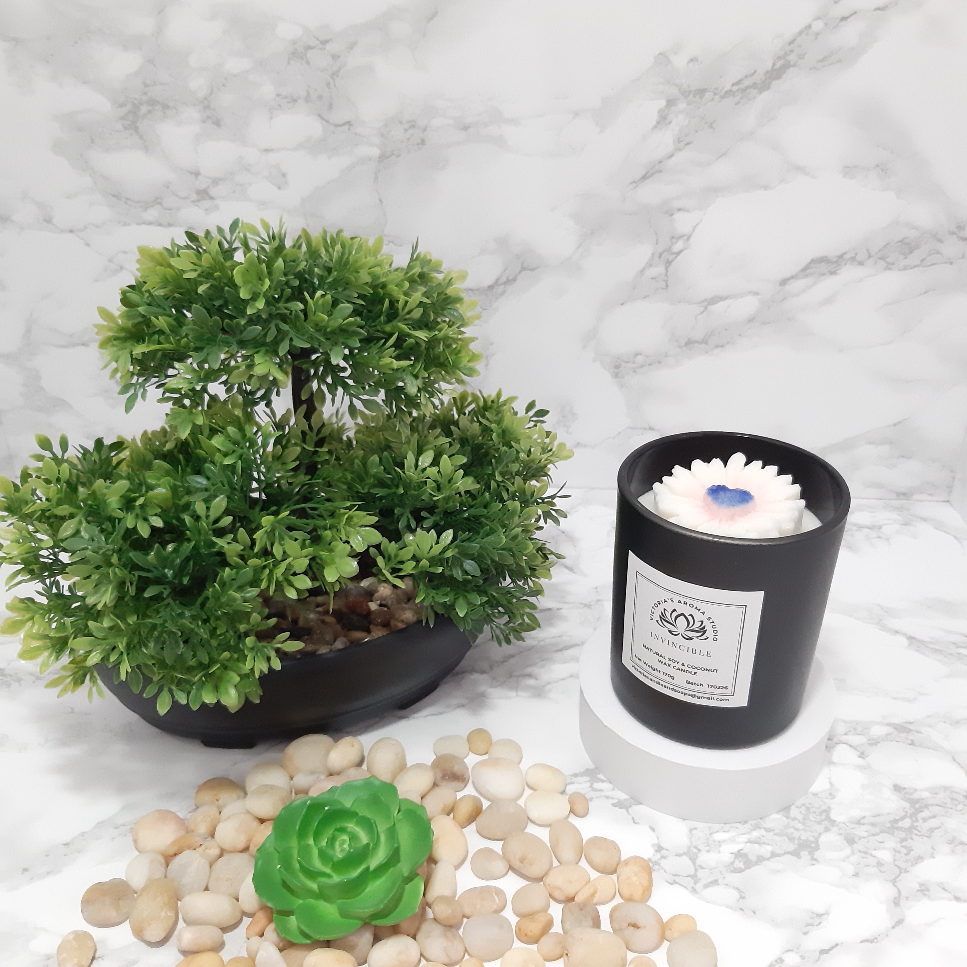 170g Scented Candle with Embed Flower