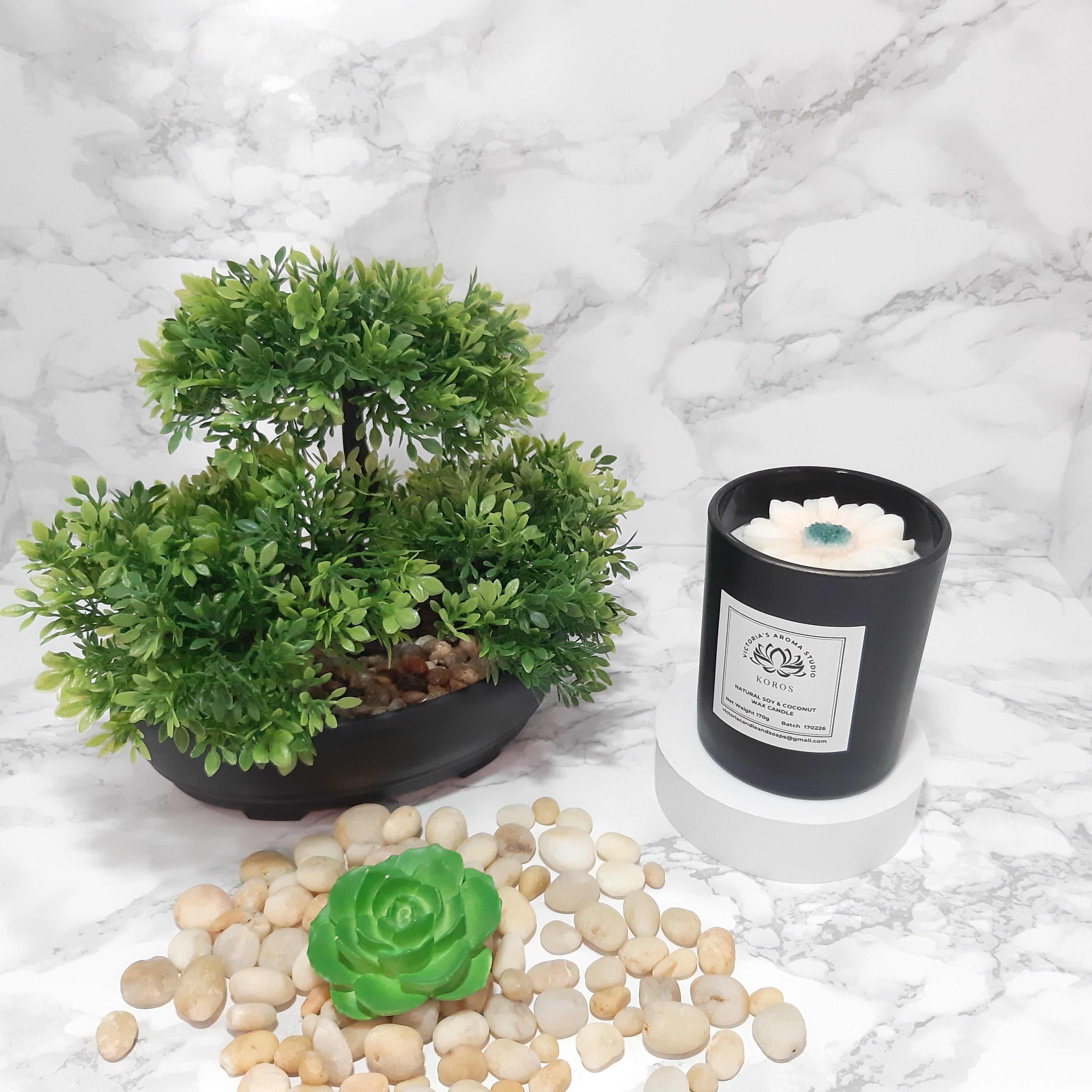 170g Scented Candle with Embed Flower
