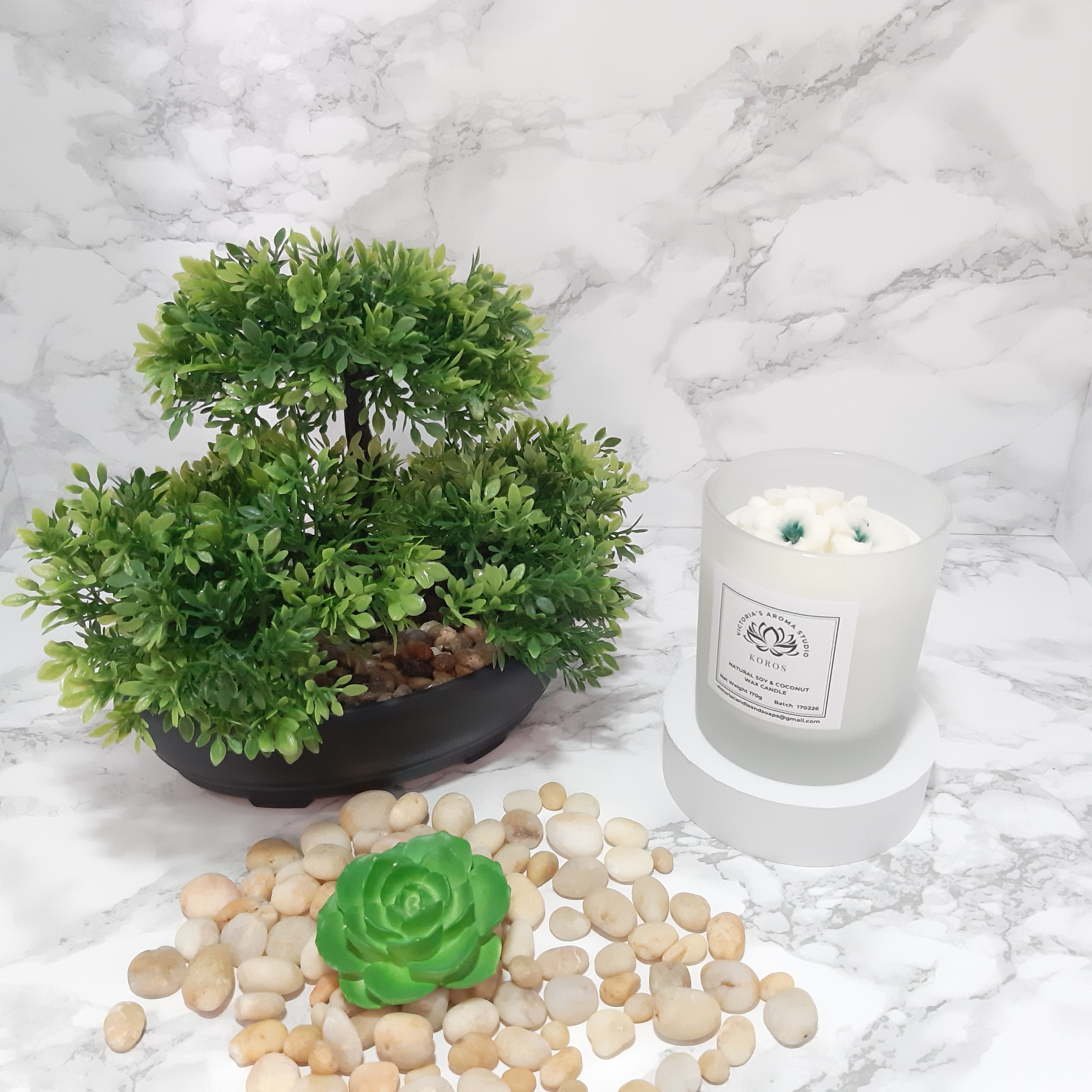 170g Scented Candle with Embed Flower
