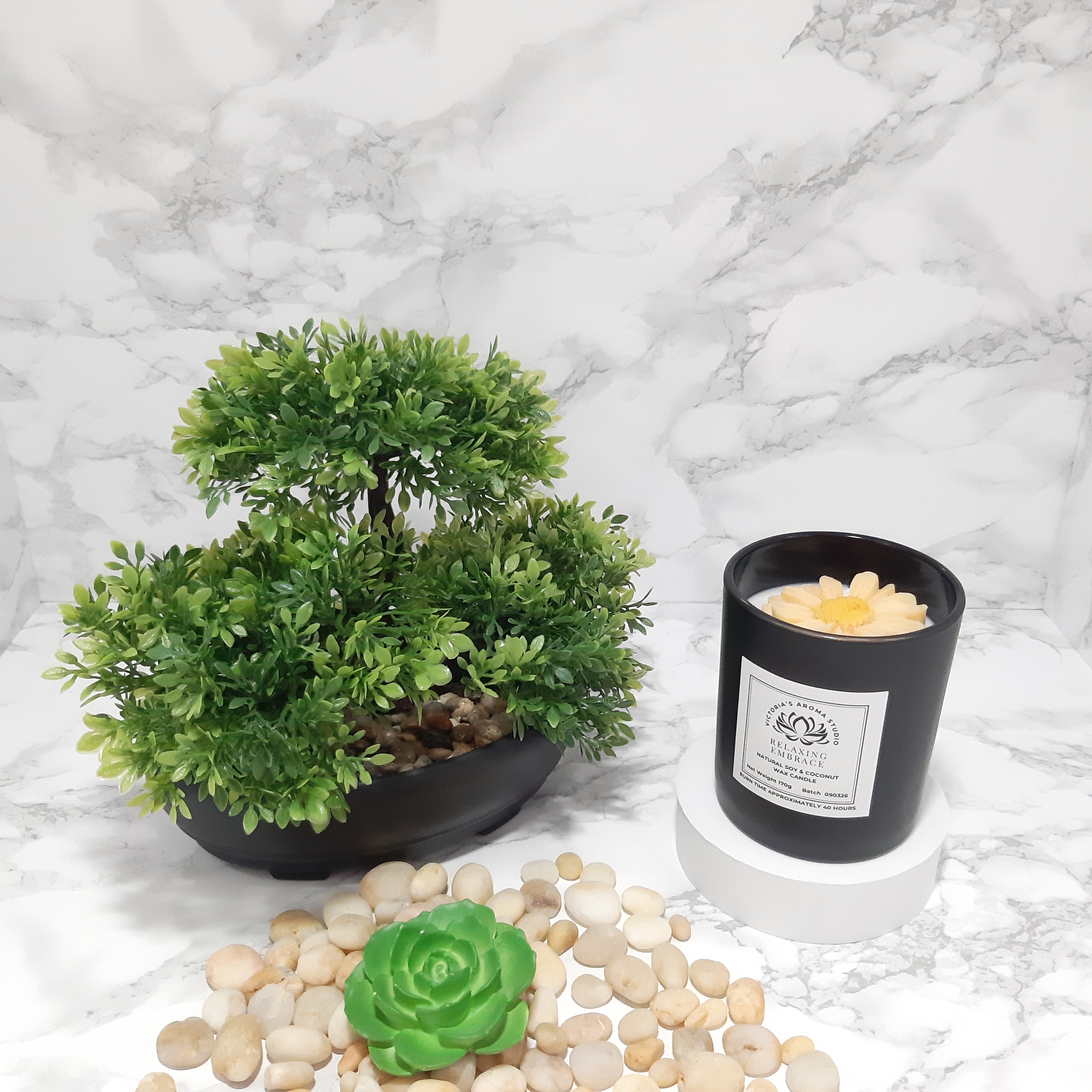 170g Scented Candle with Embed Flower