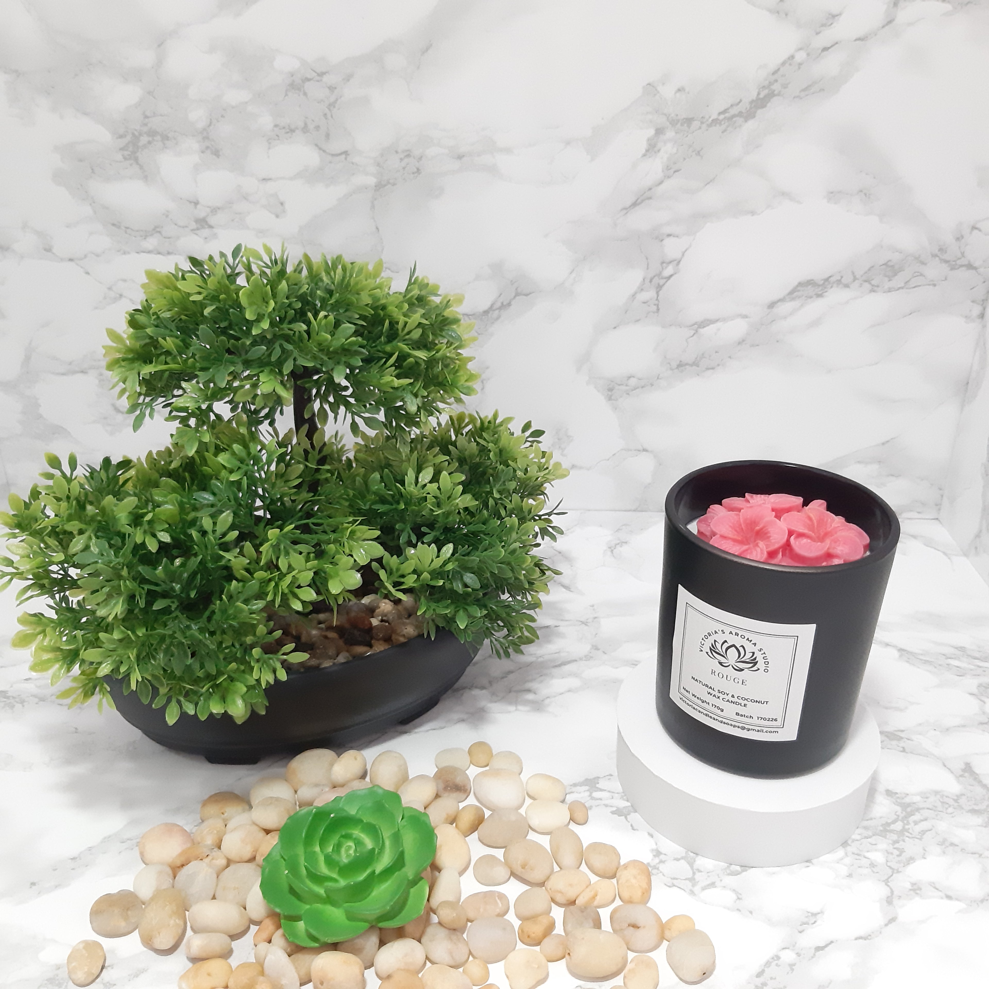 170g Scented Candle with Embed Flower