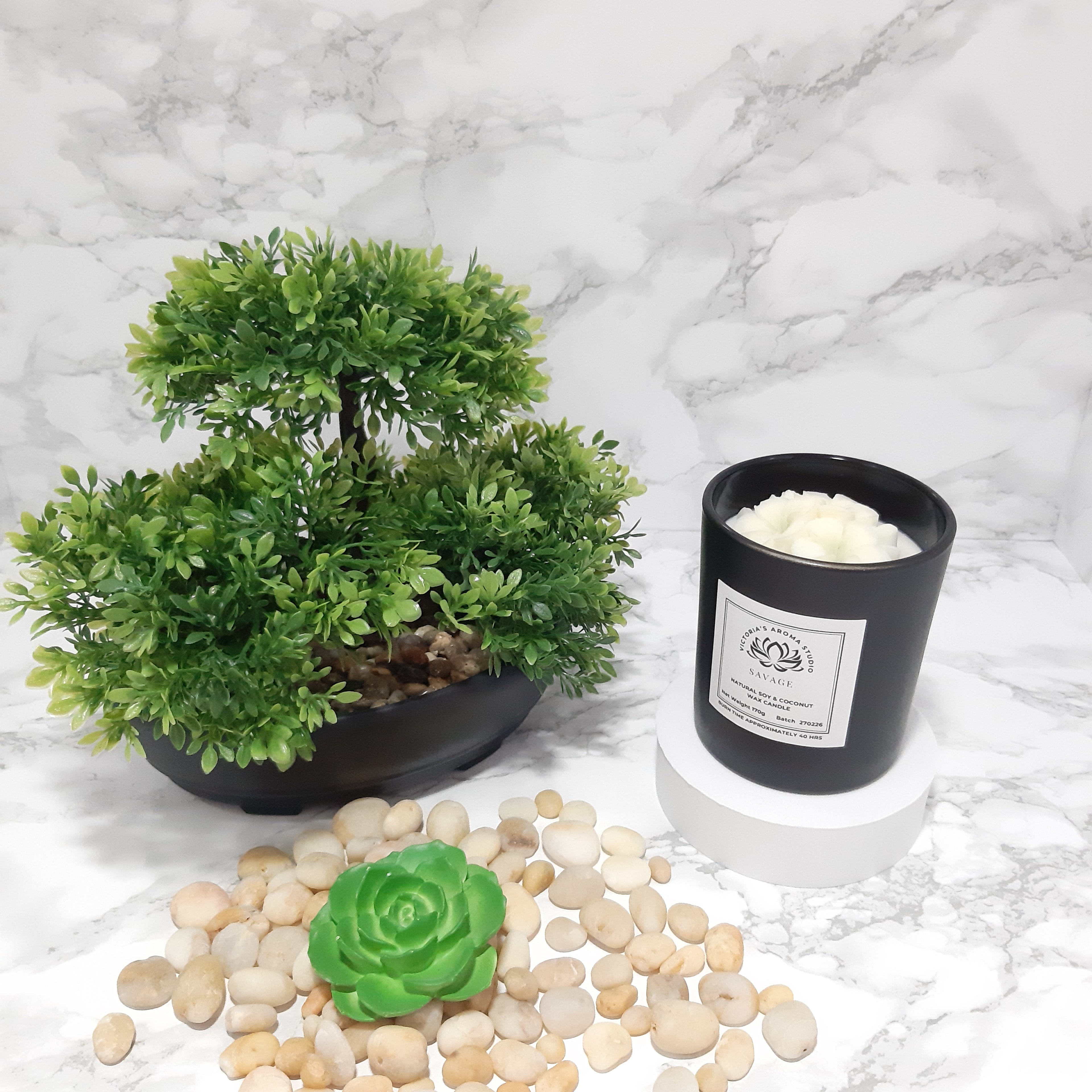 170g Scented Candle with Embed Flower