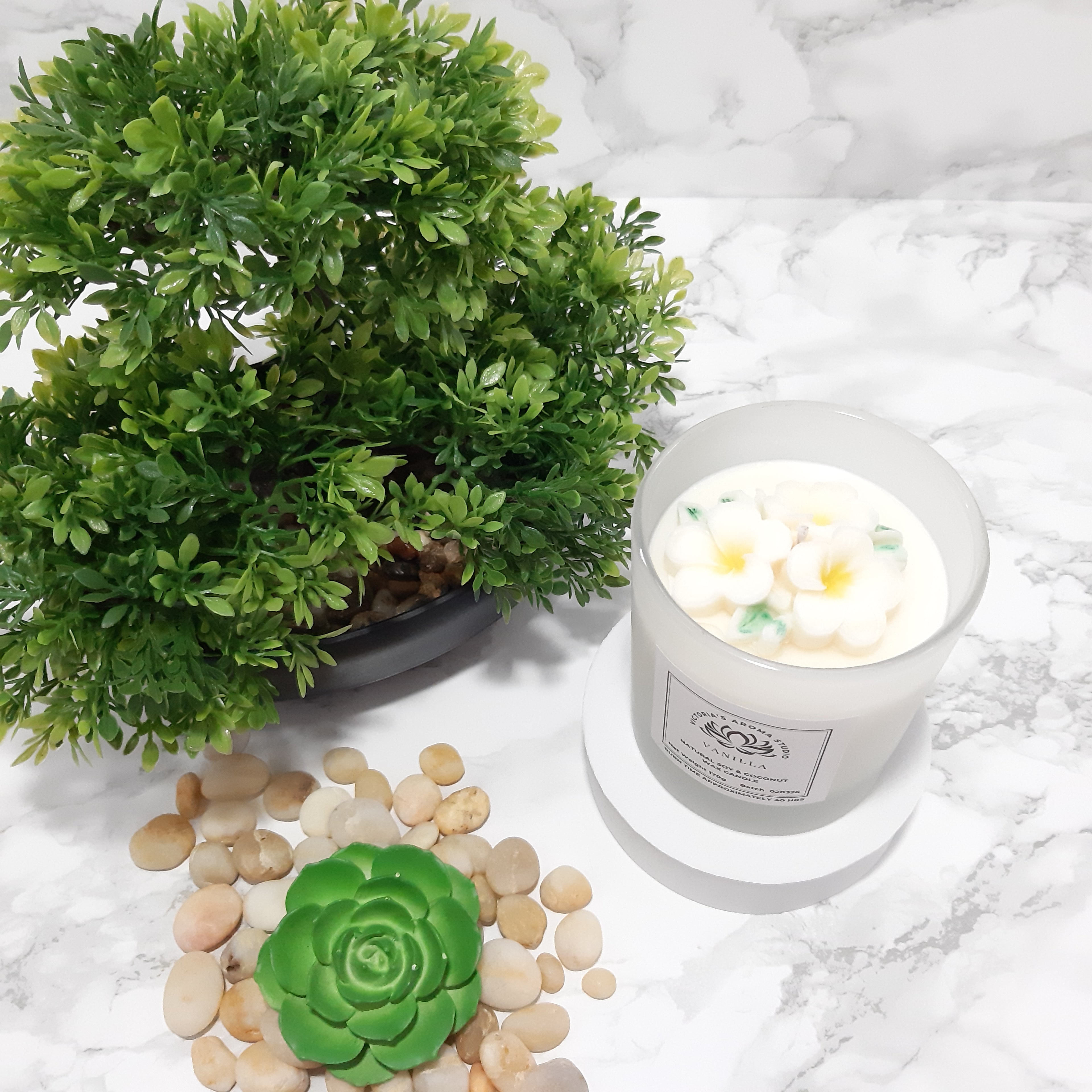 170g Scented Candle with Embed Flower